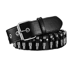 Cintura da Uomo in Stile Gotico Occidentale Retrò in Pelle PU, Cintura Punk Hip Hop con Fibbia Unica a Proiettile in Lega - Product Image 1