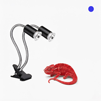 Lampu Pemanas Reptil Dual Head UVA UVB dengan Timer Otomatis dan Penjepit LED untuk Kura-kura