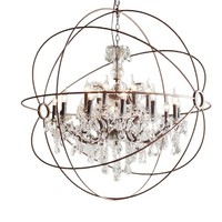 Lustre LED en cristal de style américain personnalisé en forme de cage à oiseaux pour hôtel, mariage, salon et salle à manger - Éclairage de luxe