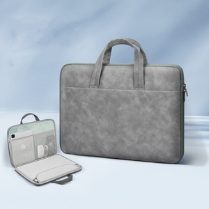 Maletín de Cuero PU Impermeable de Gran Capacidad para Tablet y Portátil de 13, <span class=keywords><strong>14</strong></span> y 15.6 <span class=keywords><strong>Pulgadas</strong></span>, para Macbook e iPad - Product Image 1