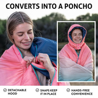 Couverture de camping gonflable personnalisée, couverture d'extérieur avec capuche amovible, imperméable et pliable pour les voyages, les pique-niques, la plage et les concerts
