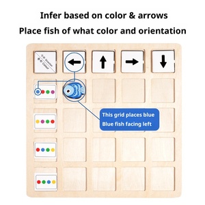 เกมฝึกทักษะการคิดวิเคราะห์ทางทิศทาง ความจำ และสมาธิ รูปปลาไม้ สำหรับเด็กอนุบาล ของเล่นเสริมพัฒนาการเด็กก่อนวัยเรียน - Product Image 2