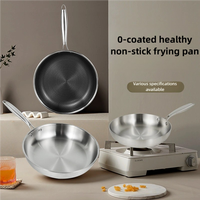 Poêle à frire en acier inoxydable 316 à trois couches, poêle à frire hybride à induction en nid d'abeille pour cuisine, wok antiadhésif pour faire frire le poisson