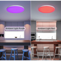Plafonnier LED RGB ultra-mince 36W pour Bluetooth TUYA réglable CCT acrylique Design moderne interrupteur de télécommande pour la vie