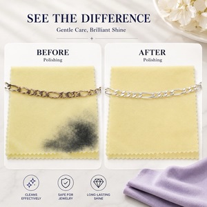 Chiffonnette en microfibre suédée pour polir l'argent, chiffon de nettoyage anti-ternissement pour bijoux, lunettes et surfaces métalliques - Product Image 2