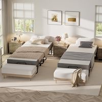 Lit pliant moderne et portable avec cadre métallique robuste, roues pliables, gain de place pour chambre, appartement, hôtel, école, villa, adultes