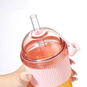Gobelet à boba personnalisé avec paille de 14 mm, <span class=keywords><strong>verre</strong></span> réutilisable pour <span class=keywords><strong>bubble</strong></span> <span class=keywords><strong>tea</strong></span>, cadeau idéal pour les amateurs de thé au lait - Product Image 5