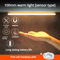 Iluminación LED Recargable para Gabinetes de 10cm/20cm/30cm/50cm, Luz Nocturna Inalámbrica con Sensor de Movimiento, Diseño Moderno para Cocina