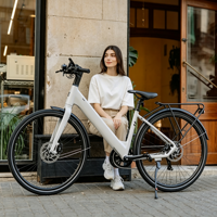Vélo électrique léger et amortissant, stock européen, 250W, autonomie 100km, idéal pour les trajets urbains