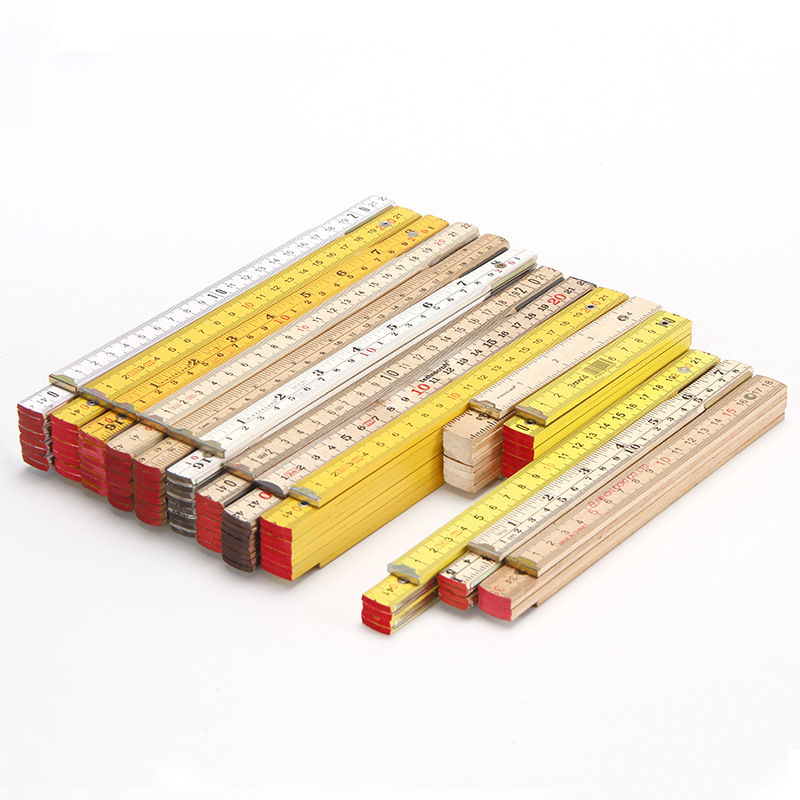 Construction measuring wood folding ruler multifunctional angle ruler foldable wooden ruler