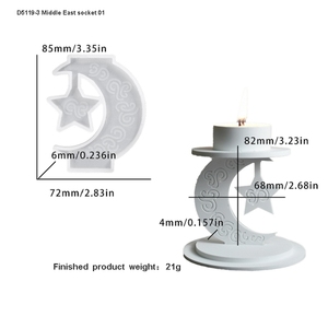 Awal Riser cetakan silikon untuk epoksi Resin pemegang timur tengah cetakan ornamen Bulan Bintang cetakan lilin alat pemanggang kue - Product Image 6
