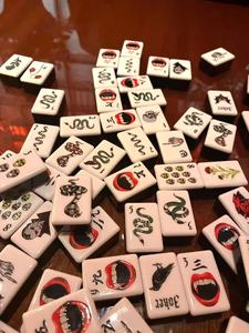 Juego de Mahjong Americano Negro con Temática de Halloween - Juego de Mahjong de Acrílico - Mesa de <span class=keywords><strong>Casino</strong></span> para Mahjong y Ajedrez Internacional - Product Image 6