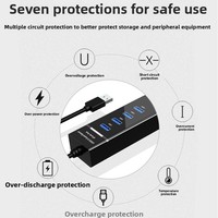 Hub USB 3.0 à quatre ports en alliage d'aluminium, répartiteur, connecteur de souris d'ordinateur, extension de port, en stock