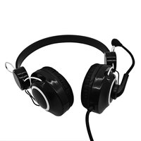 Headset Berkabel Over-Ear yang Dapat Disesuaikan, Headphone Berkabel dengan Bantalan Telinga Besar dan Lembut untuk PC Laptop Gaming Kantor Konferensi Video.