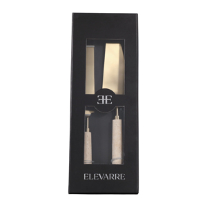 Set per Servire Insalata con Manico in Travertino, Utensili da Cucina Moderni, Servizi da Tavola Decorativi per l'Intrattenimento - Product Image 2