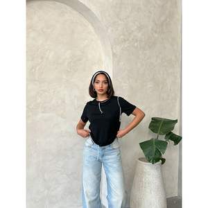 Camisetas de Verano Topshow, Transpirables, de Algodón, Estilo Y2K, Sexy, Negras, con Costuras de Pastor, Tallas XS-XL, Ajustadas, con Diseño de Diamantes - Product Image 4