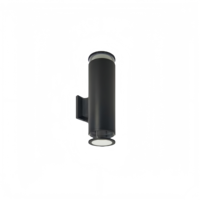 Lampe murale extérieure en aluminium LED blanc chaud étanche avec douille GU10/E27 et diffuseur en polycarbonate