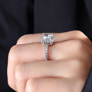 Bague en diamant cultivé en laboratoire SGARIT, or 18 carats, VVS D 1ct 2ct 3ct, certificat IGI, coupe coussin, design halo, pour femme, fiançailles - Product Image 5
