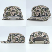 Gorra de Béisbol/Golf de 5 Paneles Personalizada, Impermeable, de Verano, con Parche de Goma PVC con Diseño de Camuflaje, Ajustable con Cierre a Presión