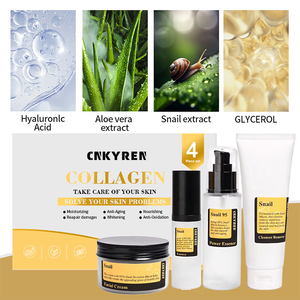 مجموعة العناية بالبشرة مضادة للشيخوخة بالكولاجين وموسين الحلزون سيروم وكريم للوجه مجموعة العناية بالبشرة بالحلزون تحتوي على هيالورونات الصوديوم - Product Image 6