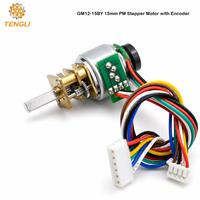 Moteur pas à pas micro Tengli GM12-15BY 5V 12V 15mm 2 phases avec boîte de vitesses métallique rapport 10:1-380:1 pour robot, caméra et automatisation