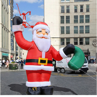 Santa Claus Inflable Gigante de PVC de 26 pies, Marca LT, para Publicidad, Fiestas Festivas, Navidad, Modelo de Bolsa de Regalo Verde, Personalizable