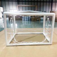 Tente gonflable de haute qualité en PVC transparent avec cadre blanc, robuste, durable, carrée, personnalisable, hermétique en PVC