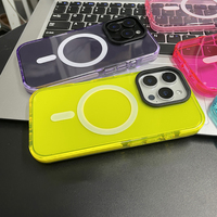 Étui magnétique antichute couleur néon pour iPhone 16 Pro Max 16E 11 13 15 Pro 14 Pro 13 Pro Max – Coque souple antichoc
