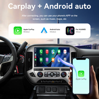 ZWNAV Autoradio Android 15 13 pouces avec GPS intégré, écran partagé, CarPlay et Android Auto pour GMC Sierra Chevrolet 2014-2018
