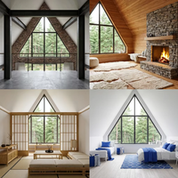 Maison triangulaire moderne en structure acier respirante et personnalisable avec design mobile extensible, garantie 1 an pour l'hébergement touristique