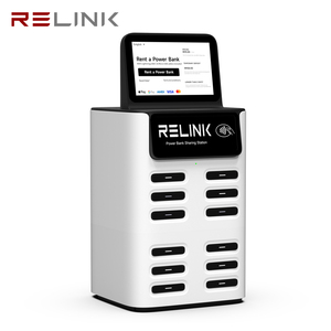Borne de recharge mobile avec lecteur de point de vente intégré, 12 emplacements, distributeur automatique de batteries externes, kiosque de location avec système POS prêt à l'emploi - Product Image 1