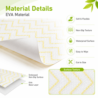 Tapis de protection antidérapant et imperméable en EVA jaune à chevrons gaufrés pour tiroirs et étagères, facile à découper, pour rangement de cuisine
