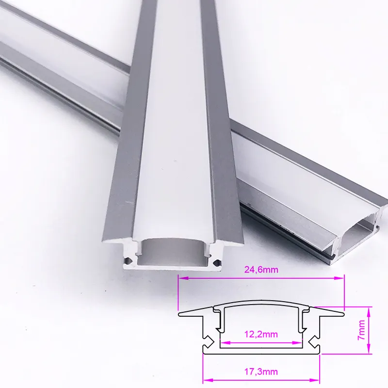 Diffuseur PC 17*7mm Capuchons en plastique Super Slim Alu U Channel Extrusion Led Strip Light Aluminium LED Profile