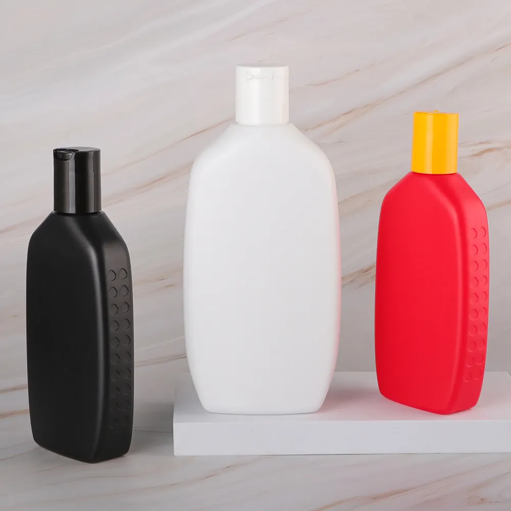 زجاجة بلاستيكية بغسل اليدين قابلة للضغط للوجه ومستحضرات التجميل بغطاء رقبة طويلة 250 مل و500 مل