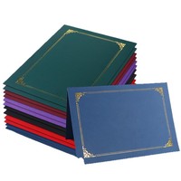 Protège-carte d'identité en papier pour fabricants de certificats transfrontaliers, style européen, à double pli, doré, pour la saison des diplômes