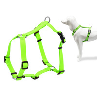 Laisse pour chien en ruban enduit de PVC, sangle de poitrine en forme de I, imperméable, extensible, traction réglable, harnais pour chien, entraînement de marche pour animaux de compagnie