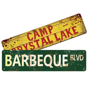 Ensemble de panneaux métalliques vintage <span class=keywords><strong>Camp</strong></span> <span class=keywords><strong>Crystal</strong></span> <span class=keywords><strong>Lake</strong></span> Barbeque, décoration murale rétro pour la maison, patio, cabane, décoration d'horreur - Product Image 1