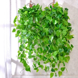 Liangzhou Artificial Pothos <b>Wall</b> Hanging 105cm Long Green Vine Indoor <b>Decorative</b> Plant Silk Flower Bouquet For Home Door Balcony - Product Image 1