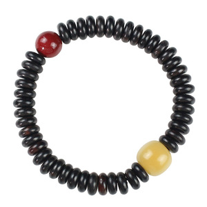 Ebony Wood <b>Bracelet</b> With Purple Sandalwood Spacer Beads Single Strand Unisex Everyday Wear Jewelry Collectible - Product Image 4
