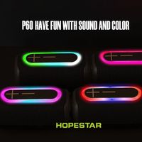 Altavoz Bluetooth Portátil Hopestar P60 de 20W, Resistente al Agua IPX7, con Luz RGB Rítmica, Radio FM Estéreo TWS, Altavoz de Mano para Exteriores