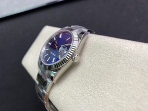 Montre mécanique de luxe de qualité supérieure, bicolore, étanche, 41 mm, acier CFactory 904l, 3235, 126-334, bracelet bleu - Product Image 6