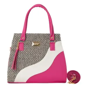 Bolso de Yute para Mujer Buganvilia de Fana Harlow, Bolso de Moda Ecológico con Borla, Bordado y Decoración de Letras para Uso Diario - Product Image 1