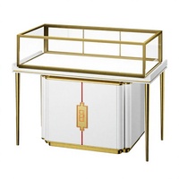 Vitrine à bijoux culturels avec éclairage LED, design rétro à texture chaude, présentoir de haute qualité et durable pour la vente au détail
