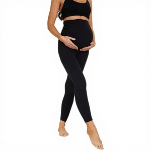 Leggings de maternité essentiels pour femmes, taille haute, ultra doux, extensibles, ajustement parfait pour le ventre, tricotés, respirants - Product Image 3