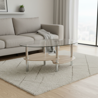 Ensemble de tables basses en verre nordique, tables de salon de luxe, design moderne
