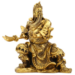 Estatua de bronce de Guan Yu, el Santo de las Artes Marciales, figura fundida a mano, decoración para el hogar, oficina, escritorio, regalo - Product Image 4