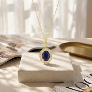 Collier pendentif solitaire classique en diamant de laboratoire taille princesse couleur fantaisie plaqué or certifié IGI, bijou de luxe, cadeau - Product Image 5
