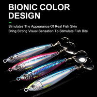 Leurre de pêche en mer en métal 40g 60g 80g, leurre artificiel dur à coulée rapide avec hameçon pour bar et poisson-chat