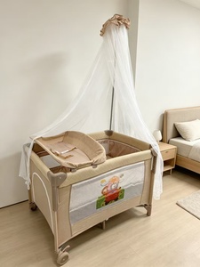 Cuna de Metal Plegable Portátil para Bebé, Cama para Bebé con Protección Anticaídas, Mesa para Cambiar Pañales - Product Image 6