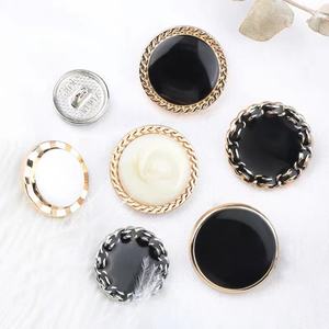 SAS Eco-friendly Wholesale Factory Price Round Gold Black Sewing <strong>Metal</strong> Shank <strong>Button</strong> - Product Image 1